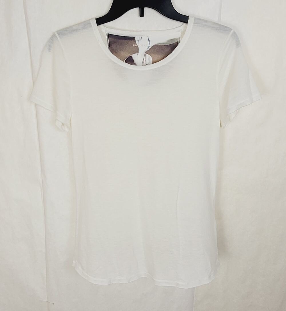 New Purotatto Cream micromodal t-shirt size small Italian Designer Luxe Minimal